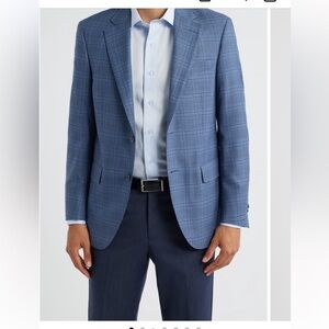 Peter Millar Blue Plaid Men's Blazer - Classic Tailored Fit 46R